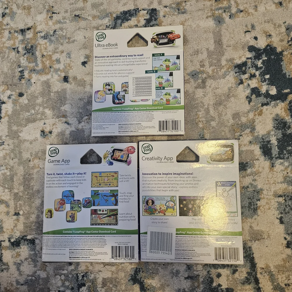 LeapPad Explorer $25 Download Cards – UNUSED – Bundle of 3 ($75 Value)